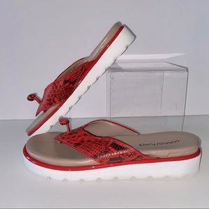 Donald J  Pliner Leanne Red Snakeskin Sandals Ladies 7.5